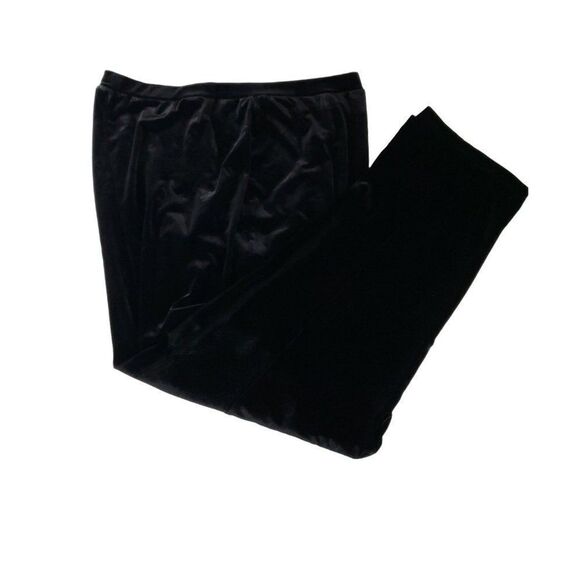 Ulla Popkin Women's Black Velvet Elastic-Waistband Slim Fit Pants Size 16/18 - Picture 6 of 6
